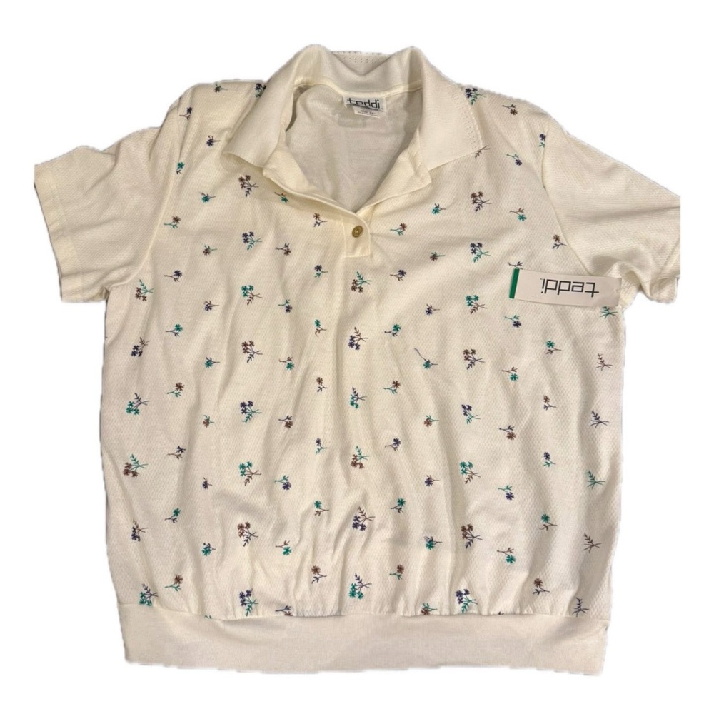 Vintage Teddi 2x women’s floral shirt with shoulder pads new